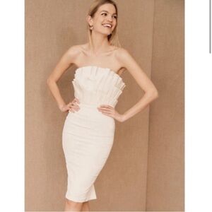 Anthropologie BHLDN Gehry strapless dress ivory size 20W